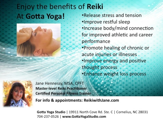 It Just Keeps Getting Beter at  Gotta Yoga! Just Added....REIKI